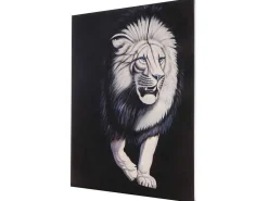 Olieverfschilderij Witte Leeuw Handgeschilderd-Vente-unique Outlet