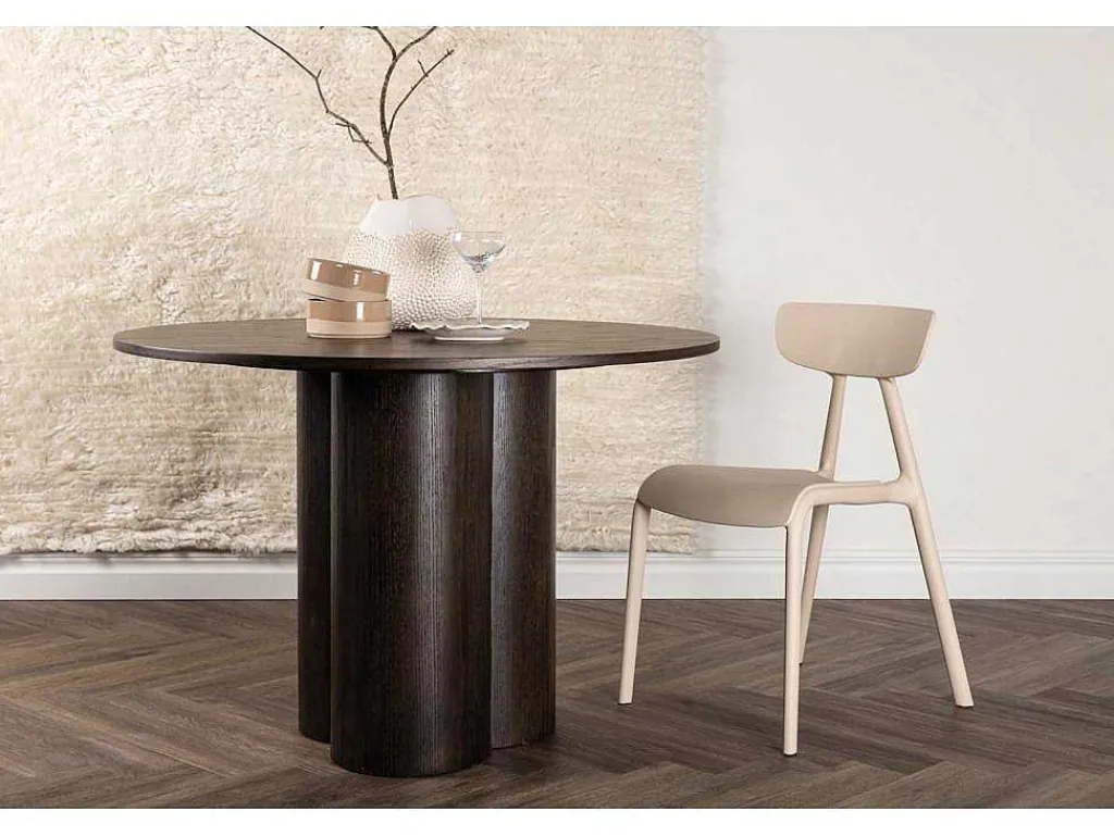 Olivia Eetkamertafel O110Cm Bruin.-Vente-unique New