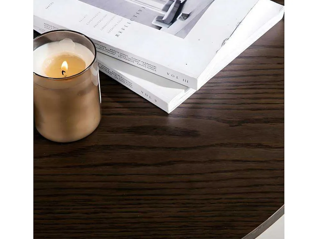 Olivia Salontafel O80Cm Bruin.-Vente-unique Clearance