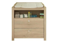 Olja Commode Met 2 Lades En 1 Plank, Eiken Decor.-Vente-unique Online