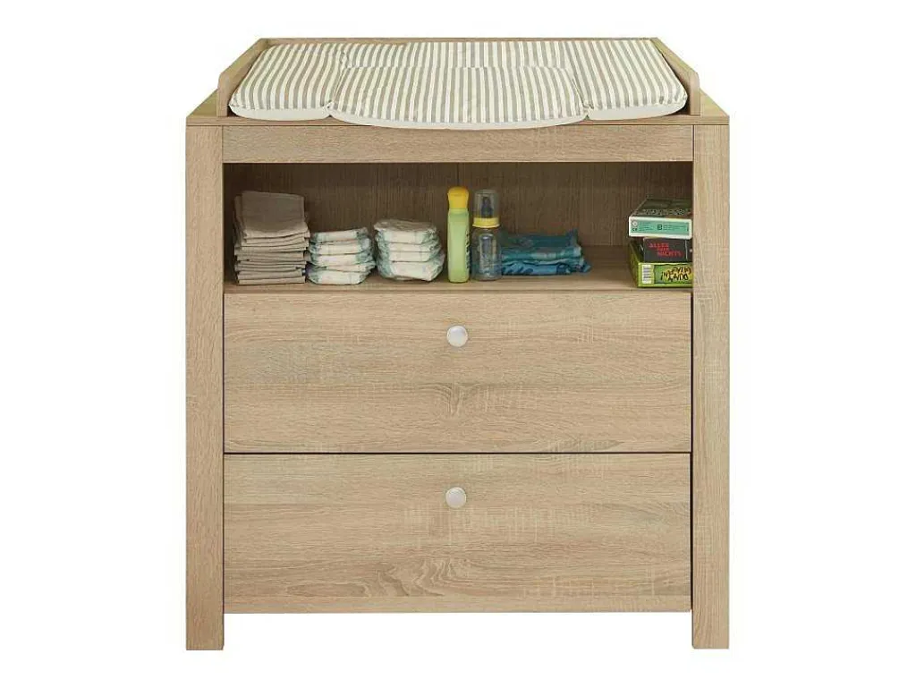 Olja Commode Met 2 Lades En 1 Plank, Eiken Decor.-Vente-unique Online