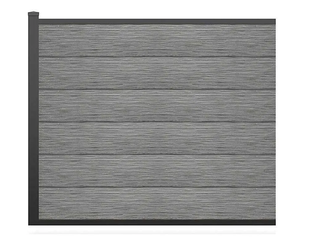 Omheining H156 Cm - Set Van 6 Latten In Composiet + 1 Lichtgrijze Paal - Enola-EXPERTLAND Outlet