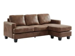 Omkeerbare Hoekbank Ethan Van Microvezel Met Lived-In Leereffect-Vente-unique Hot