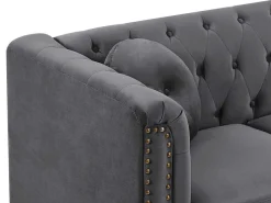 Omkeerbare Hoekbank Van Antracietkleurig Velours Turner-Vente-unique Hot