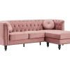 Omkeerbare Hoekbank Van Oud Roze Velours Turner-Vente-unique Best