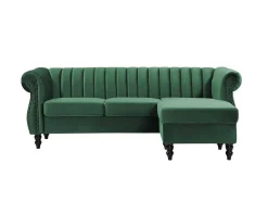Omkeerbare Hoekbank Van Spargroen Velours Trumbo-Vente-unique Best