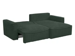 Omkeerbare Hoekslaapbank Van Groen Ribfluweel Met Brede Ribbels Asturio-Vente-unique Discount