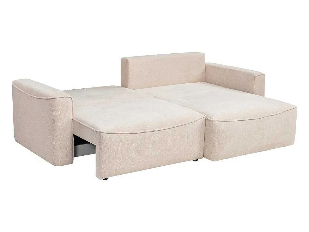 Omkeerbare Hoekslaapbank Van Beige Stof Met Textuur Asturio-Vente-unique New