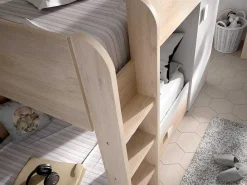 Omkeerbare Hoekstapelbed Ricardo - 2 X 90X190Cm - Opbergruimte - Eiken En Wit-Vente-unique New