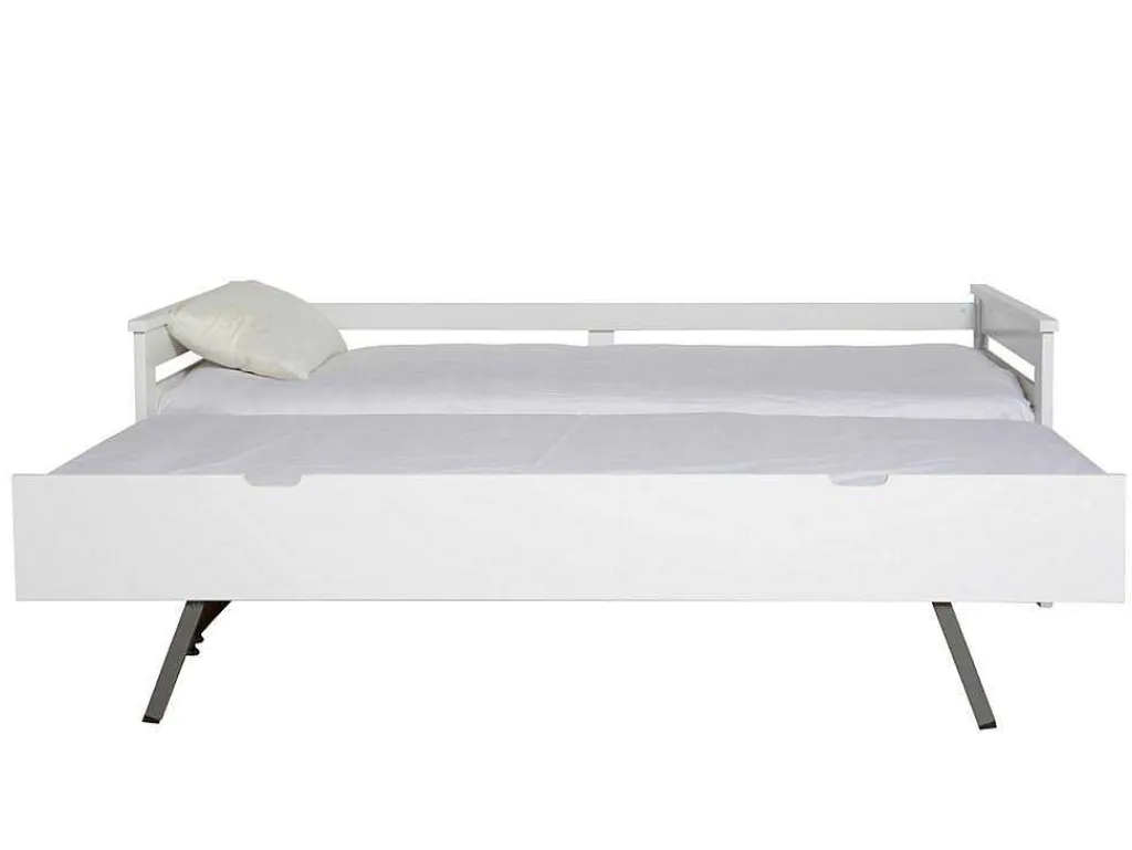 Onderschuifbed Celiane - 2 X 90 X 190 Cm - Mdf - Wit-Vente-unique Outlet