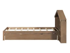 Onderschuifbed Voor Kinderen - 90X200Cm - Hoofdeinde In Huisvorm - Massief Hout - Bruin-ModernLuxe Clearance