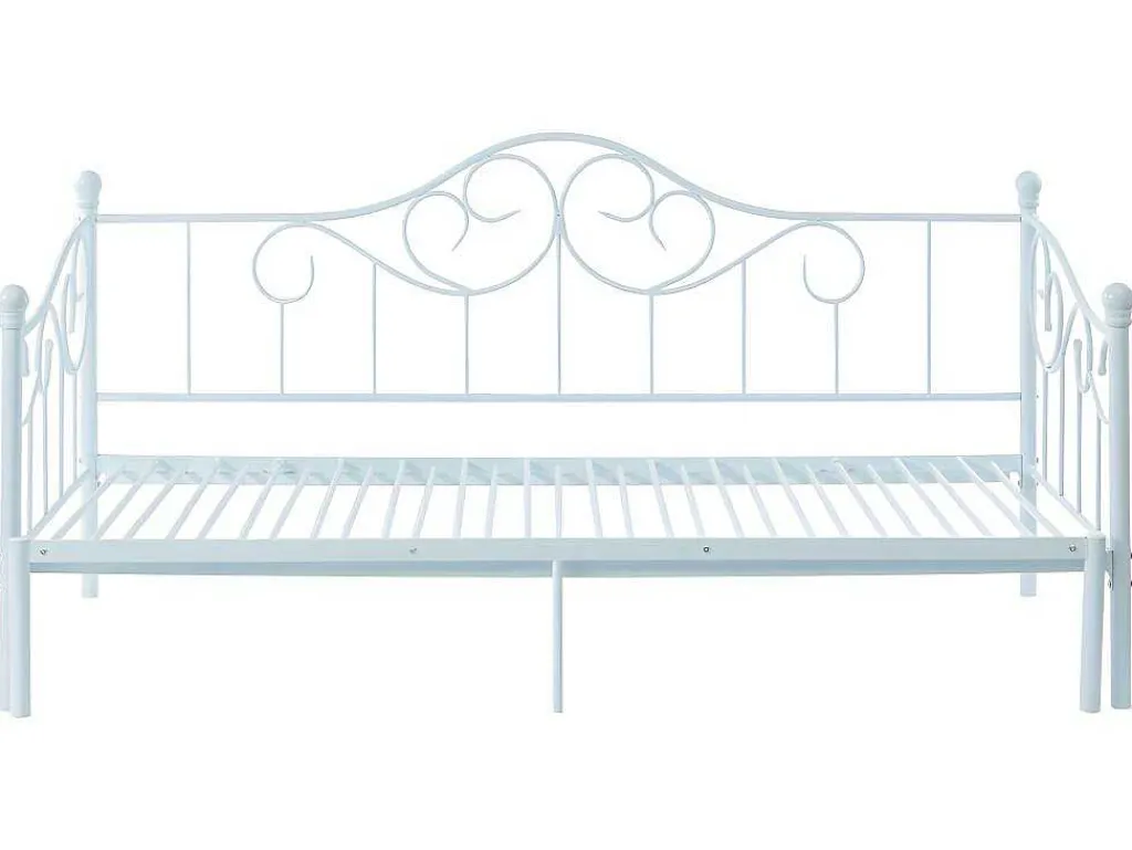 Onderuitschuifbed Sebille - Metaal - 90 X 200 Cm - Wit-Vente-unique