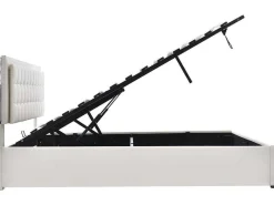 Opbergbed 180 X 200 Cm - Pu Leer - Led'S - Lattenbodem - Wit-Vente-unique Hot