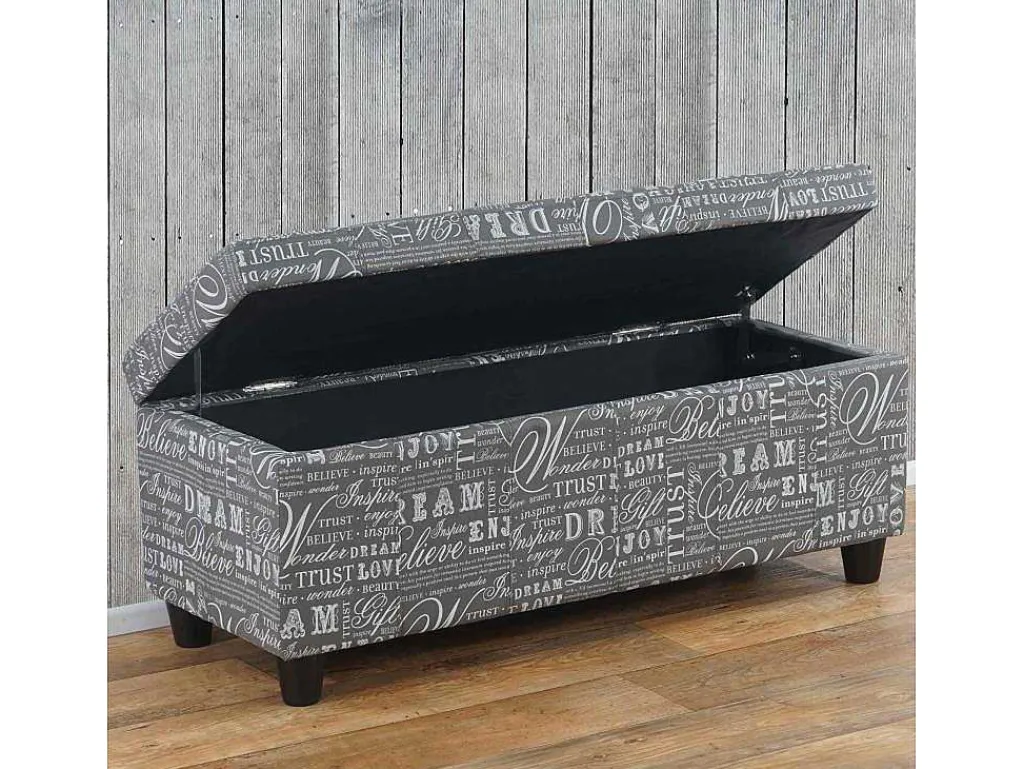 Opbergkist Kriens, Belettering, Grijs-Vente-unique Outlet