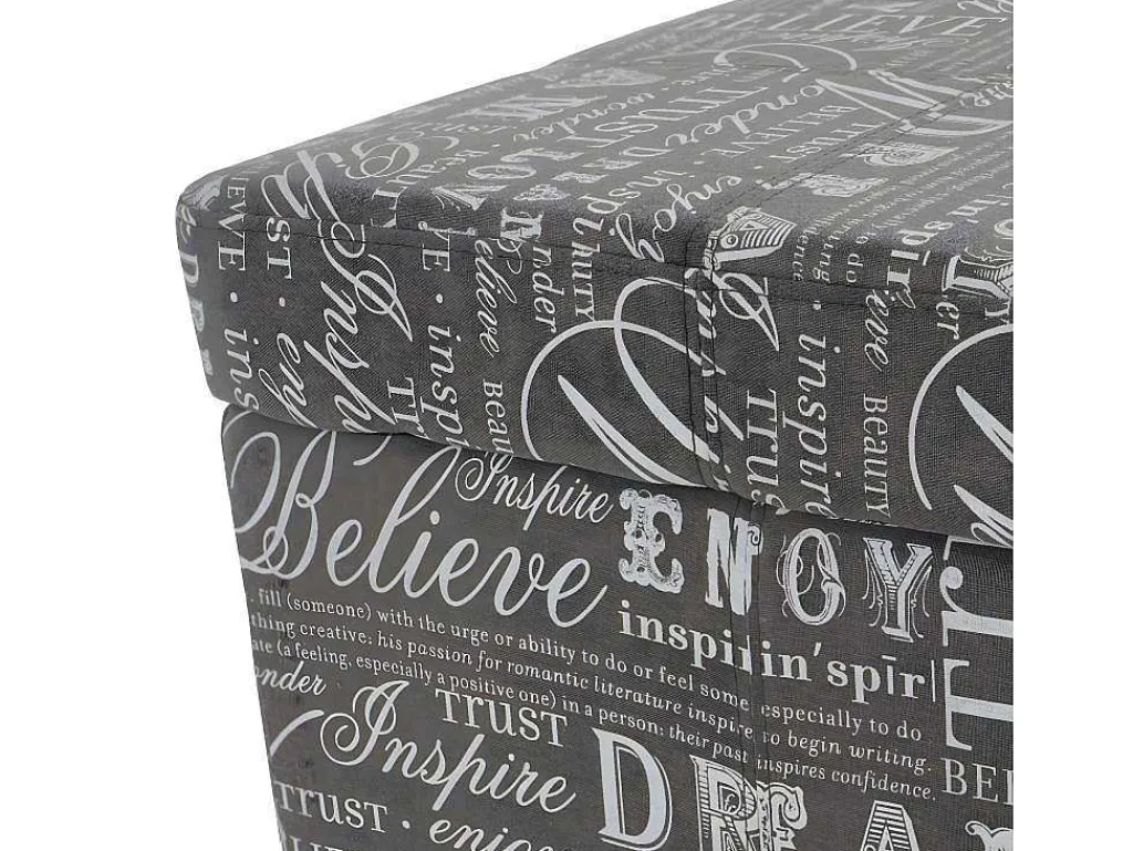 Opbergkist Kriens, Belettering, Grijs-Vente-unique Outlet