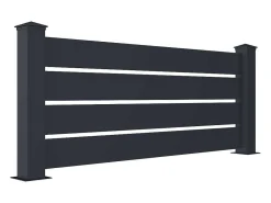 Opengewerkt Hek H80,3 X L188,6 Cm In Donkergrijs Aluminium - Primo-EXPERTLAND New