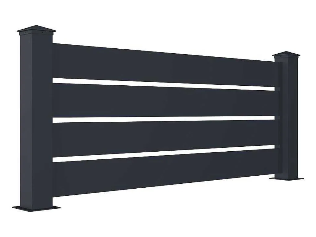 Opengewerkt Hek H80,3 X L188,6 Cm In Donkergrijs Aluminium - Primo-EXPERTLAND New