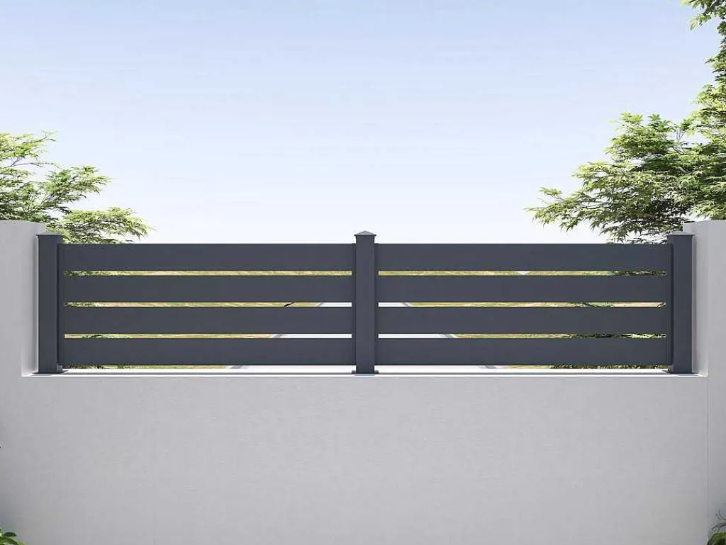 Opengewerkte Uitbreiding Voor Het Hek H80,3 X L178,3 Cm In Donkergrijs Aluminium - Primo-EXPERTLAND New
