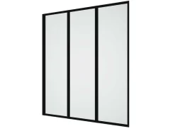 Opklapbaar Badscherm Van Matzwart Metaal - 120 X 140 Cm - District-Shower & Design
