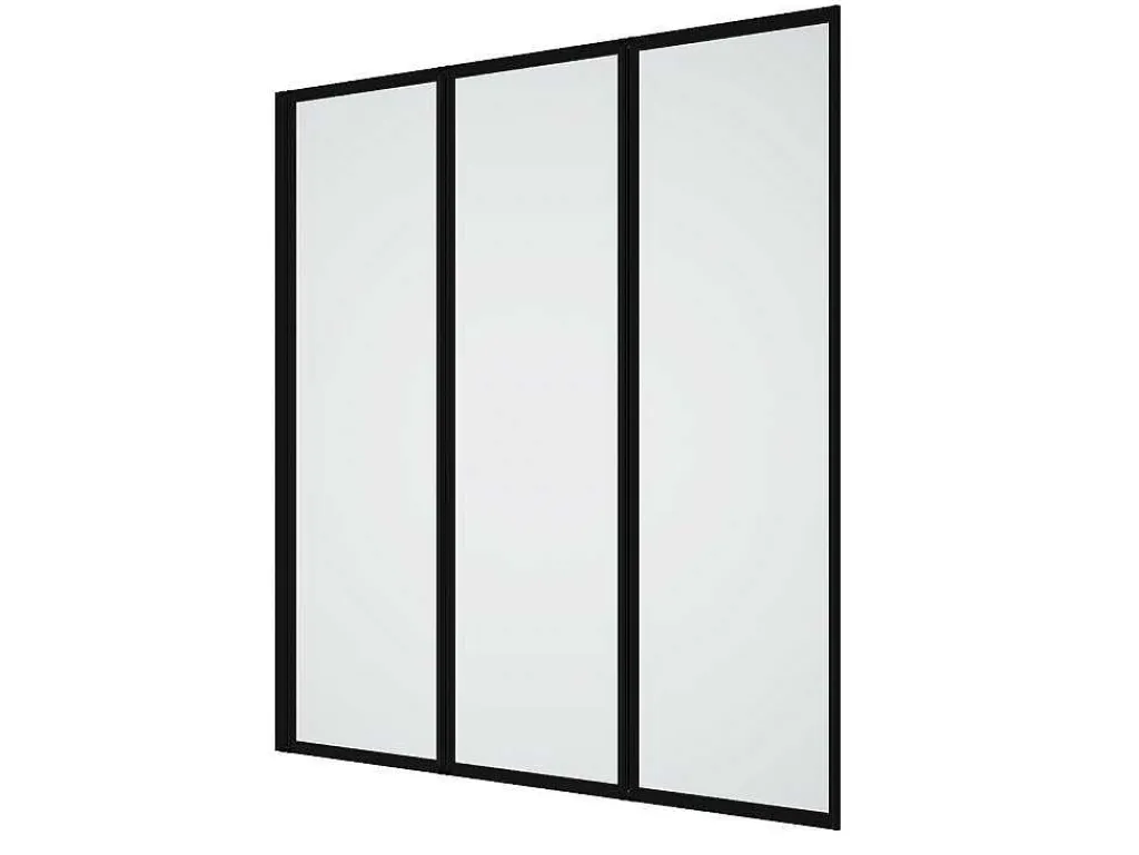 Opklapbaar Badscherm Van Matzwart Metaal - 120 X 140 Cm - District-Shower & Design