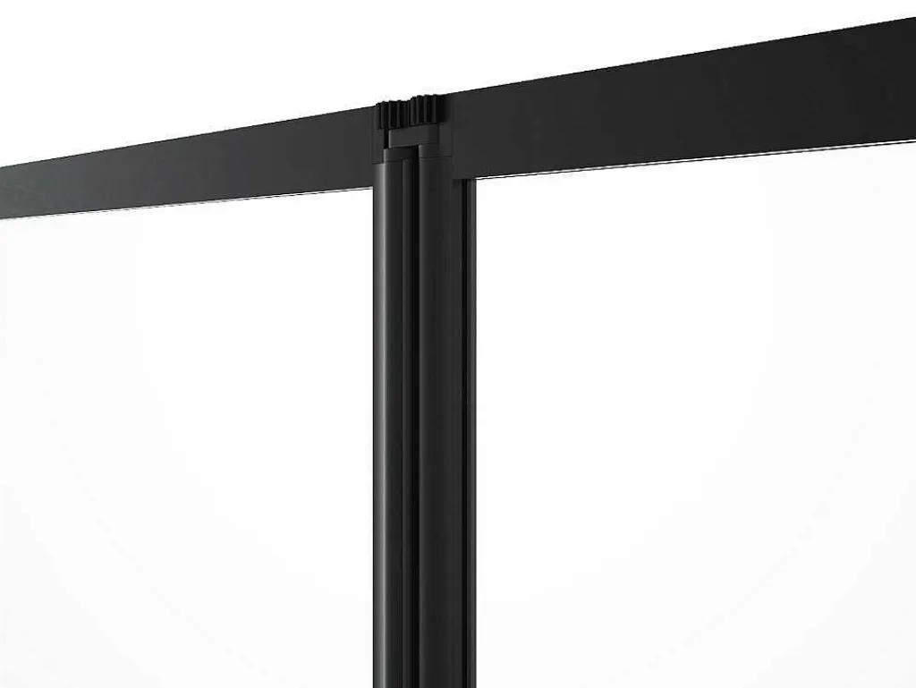 Opklapbaar Badscherm Van Matzwart Metaal - 120 X 140 Cm - District-Shower & Design