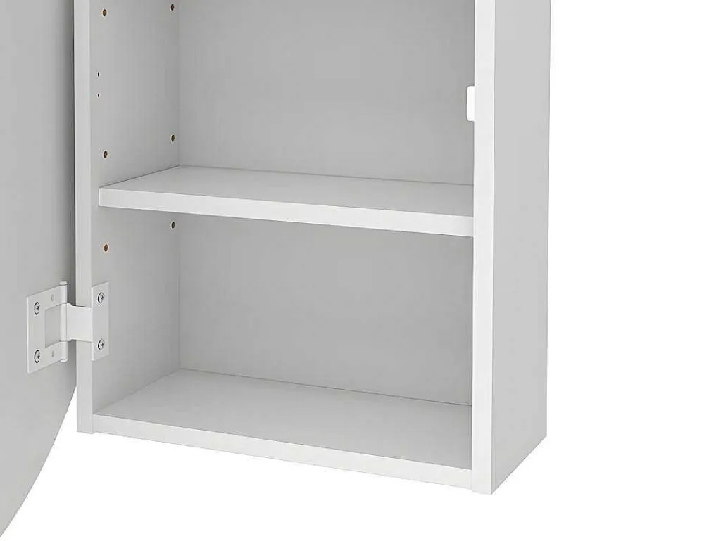 Ovaal Badkamermeubel Met Spiegel Ruri - Wit-Vente-unique