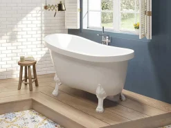 Ovaal Eilandbad - Retro Stijl - 171 L - 145 X 74 X 77 Cm - Witte Leeuwenpoten - Nisos-Shower & Design Best