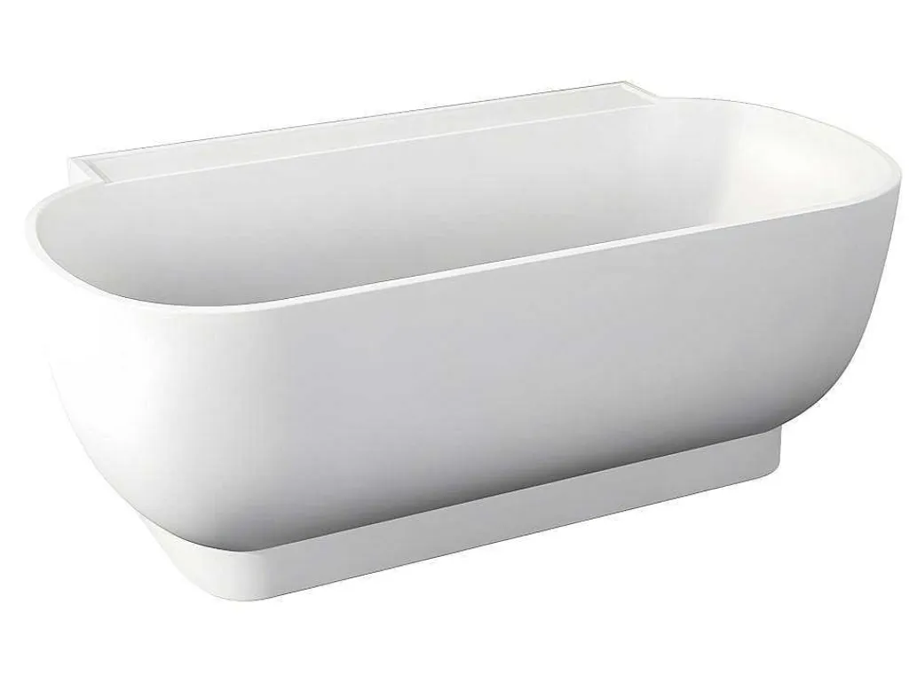 Ovaal Halfvrijstaand Bad - 240 L - 150 X 76 X 58 Cm - Wit - Acryl - Vogler-Shower & Design New