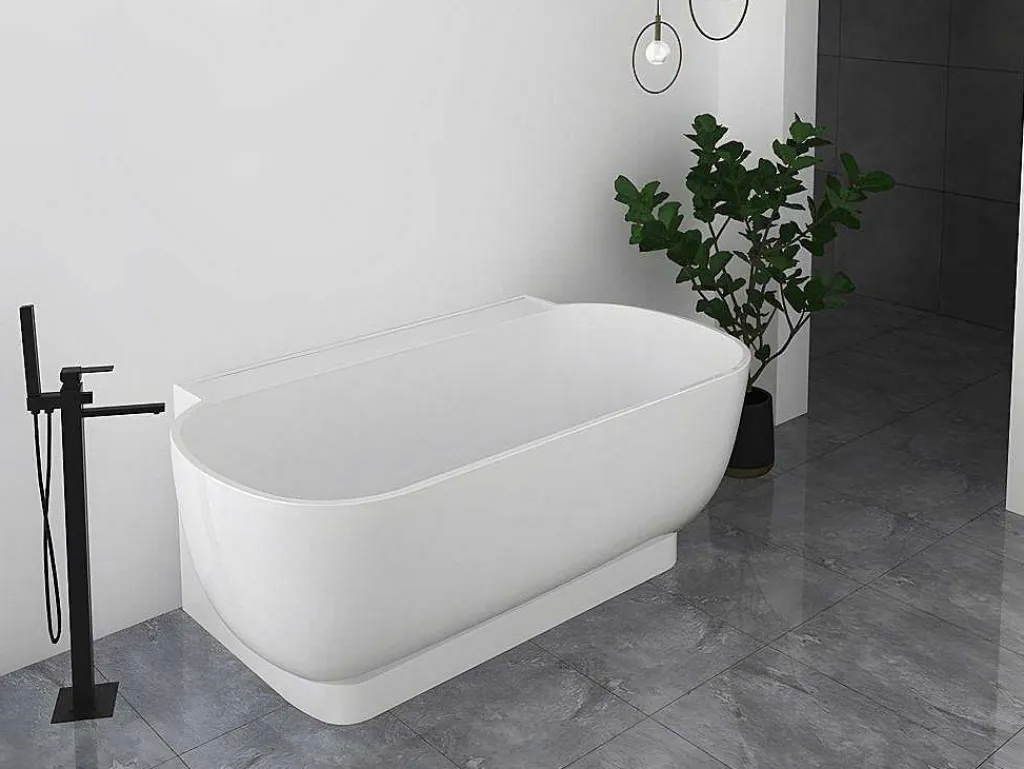 Ovaal Halfvrijstaand Bad - 240 L - 150 X 76 X 58 Cm - Wit - Acryl - Vogler-Shower & Design New