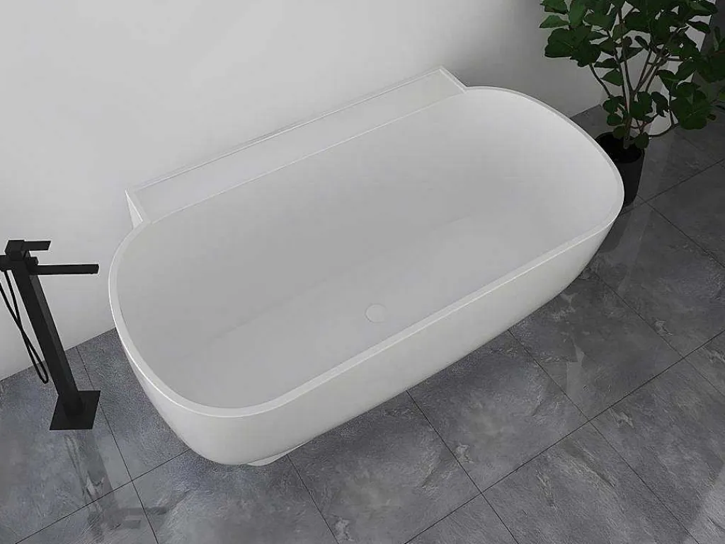 Ovaal Halfvrijstaand Bad - 240 L - 150 X 76 X 58 Cm - Wit - Acryl - Vogler-Shower & Design New