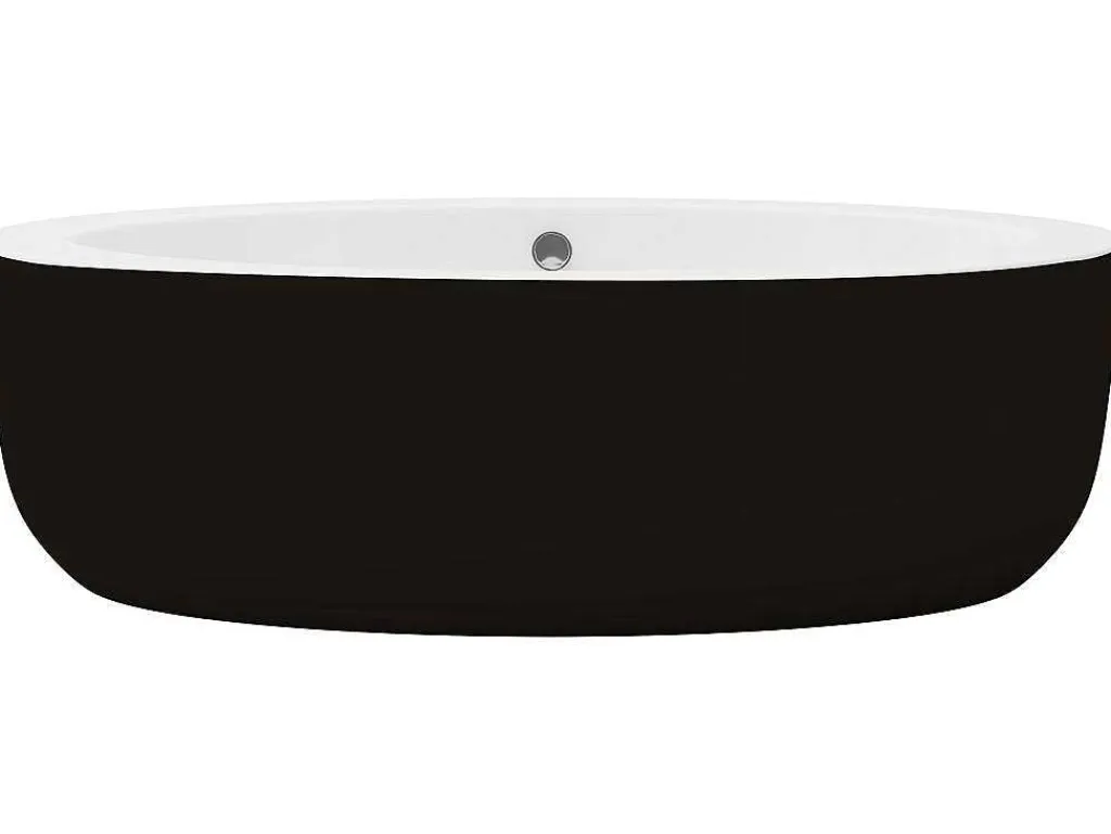 Ovaal Vrijstaand Bad - 251 L - 185 X 90 X 58 Cm - Zwart - Acryl - Marmati-Shower & Design Sale