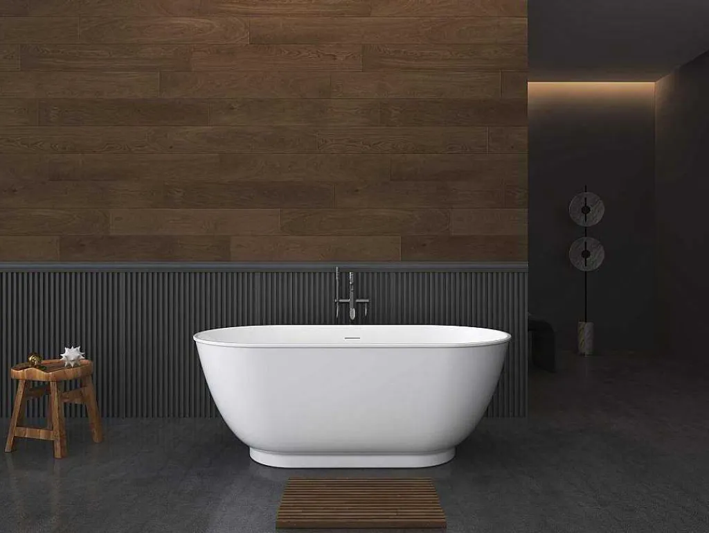 Ovaal Vrijstaand Bad - 210L - 150 X 74 X 57 Cm - Wit - Acryl - Mobula-Shower & Design