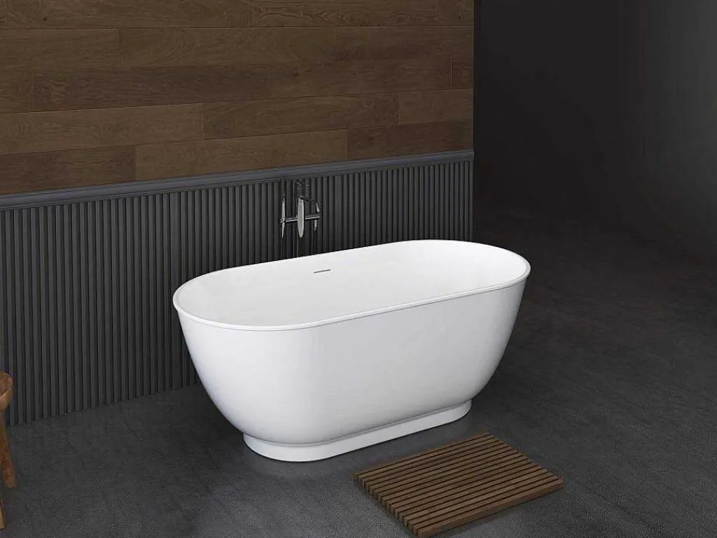 Ovaal Vrijstaand Bad - 210L - 150 X 74 X 57 Cm - Wit - Acryl - Mobula-Shower & Design