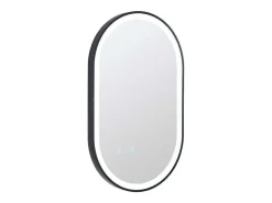 Ovale Badkamerspiegel Met Verlichting Dampwerend Met Zwarte Lijst 60 X 90 Cm Alarico-OZAIA Outlet