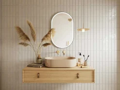 Ovale Badkamerspiegel Met Verlichting Dampwerend Met Zwarte Lijst 60 X 90 Cm Alarico-OZAIA Outlet