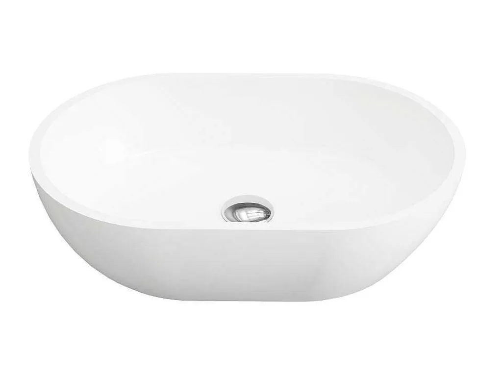 Ovale Wastafel Van Solid Surface - Wit - 58 Cm - Sengli-Shower & Design Best