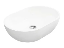 Ovale Wastafel Van Solid Surface - Wit - 58 Cm - Sengli-Shower & Design Best