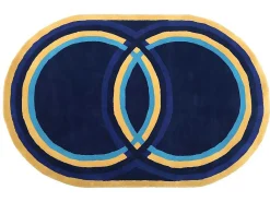 Ovale Wollen Tapijt Komiza - Handgetuft - 150 X 230 Cm - Marineblauw-OZAIA Best