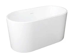 Ovalen Losstaand Bad - 180 L - 130 X 71 X 58 Cm - Wit - Acryl - Apogon-Shower & Design New