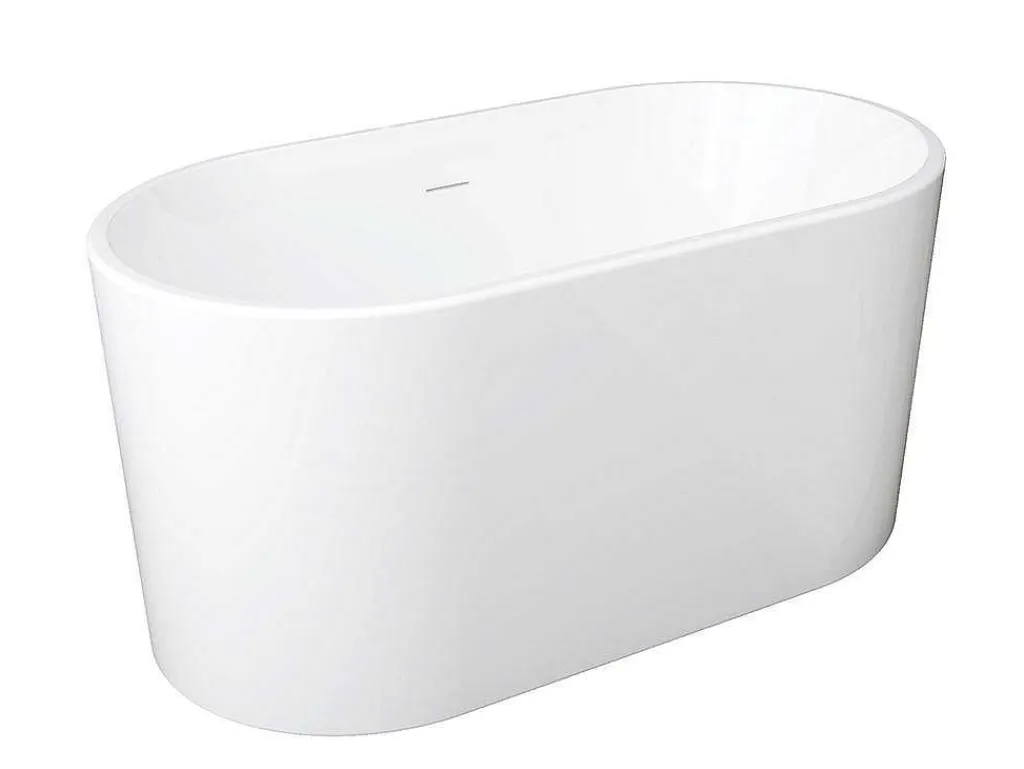 Ovalen Losstaand Bad - 180 L - 130 X 71 X 58 Cm - Wit - Acryl - Apogon-Shower & Design New