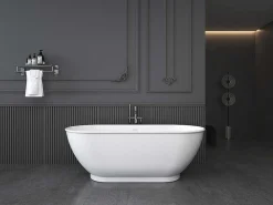 Ovalen Vrijstaand Bad - 240 L - 170 X 75 X 60 Cm - Wit - Acryl - Mobula-Shower & Design Online