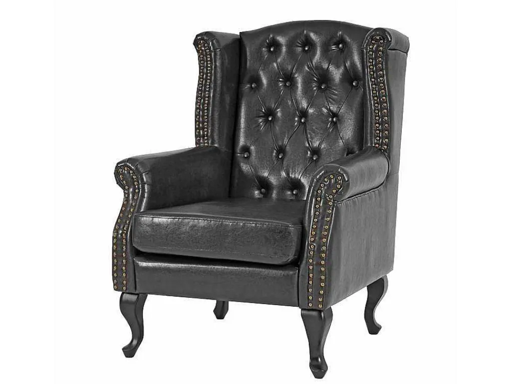 Oxford Fauteuil, Zwart Zonder Voetenbank-Vente-unique Outlet