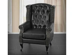 Oxford Fauteuil, Zwart Zonder Voetenbank-Vente-unique Outlet