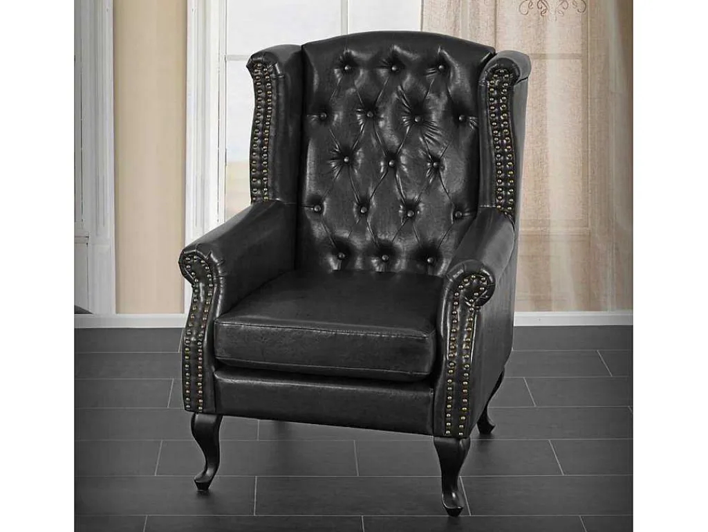 Oxford Fauteuil, Zwart Zonder Voetenbank-Vente-unique Outlet