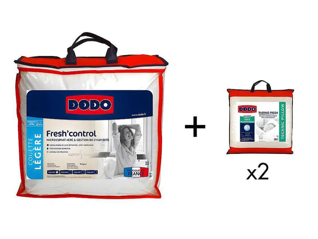 Pack Anti-Transpirant Dekbed 220X240Cm + 2 Hoofdkussens 60X60Cm Verkoelend Effect-DODO Online