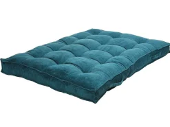 Palletkussen - 120 X 80 X 10 Cm - Ribfluweel - Blauw - Baila-OZAIA Discount