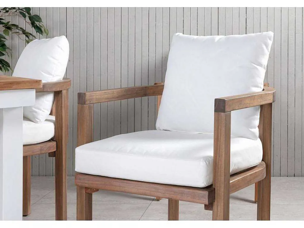 Panama Tuinmeubelset Tafel 90X152/210Cm En 4 Stoel Erica Naturel, Wit.-Vente-unique Sale