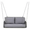 Pe Rotan Hangstoel - Tuinschommel - 2 Plaatsen - Met Kussens - Grijs-ModernLuxe Outlet