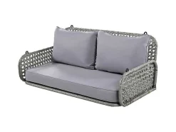 Pe Rotan Hangstoel - Tuinschommel - 2 Plaatsen - Met Kussens - Grijs-ModernLuxe Outlet