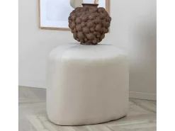 Peg Poef, Hocker O46Cm Velours Wit.-Venture Home Sale